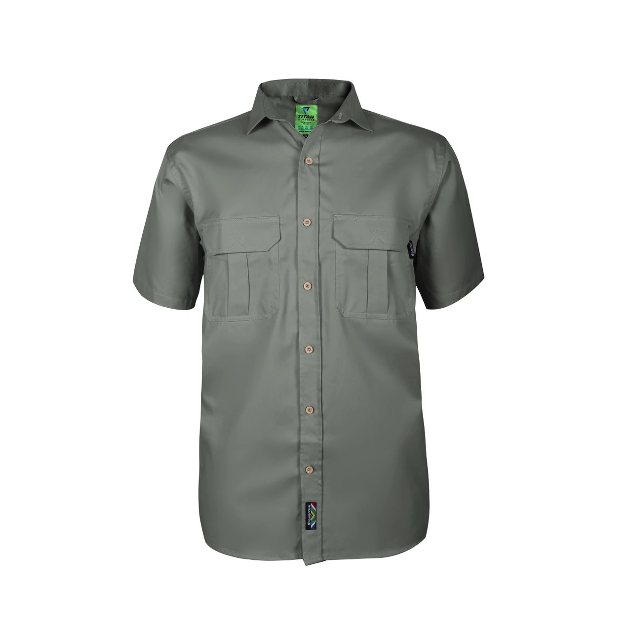 Homegrown man's short sleeve shirt fatigue